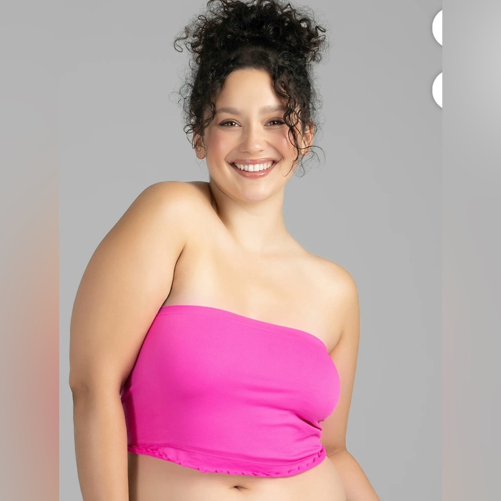 NWT No Boundaries Pink Bandeau Bra Size Large Strapless Stretch TubeTop